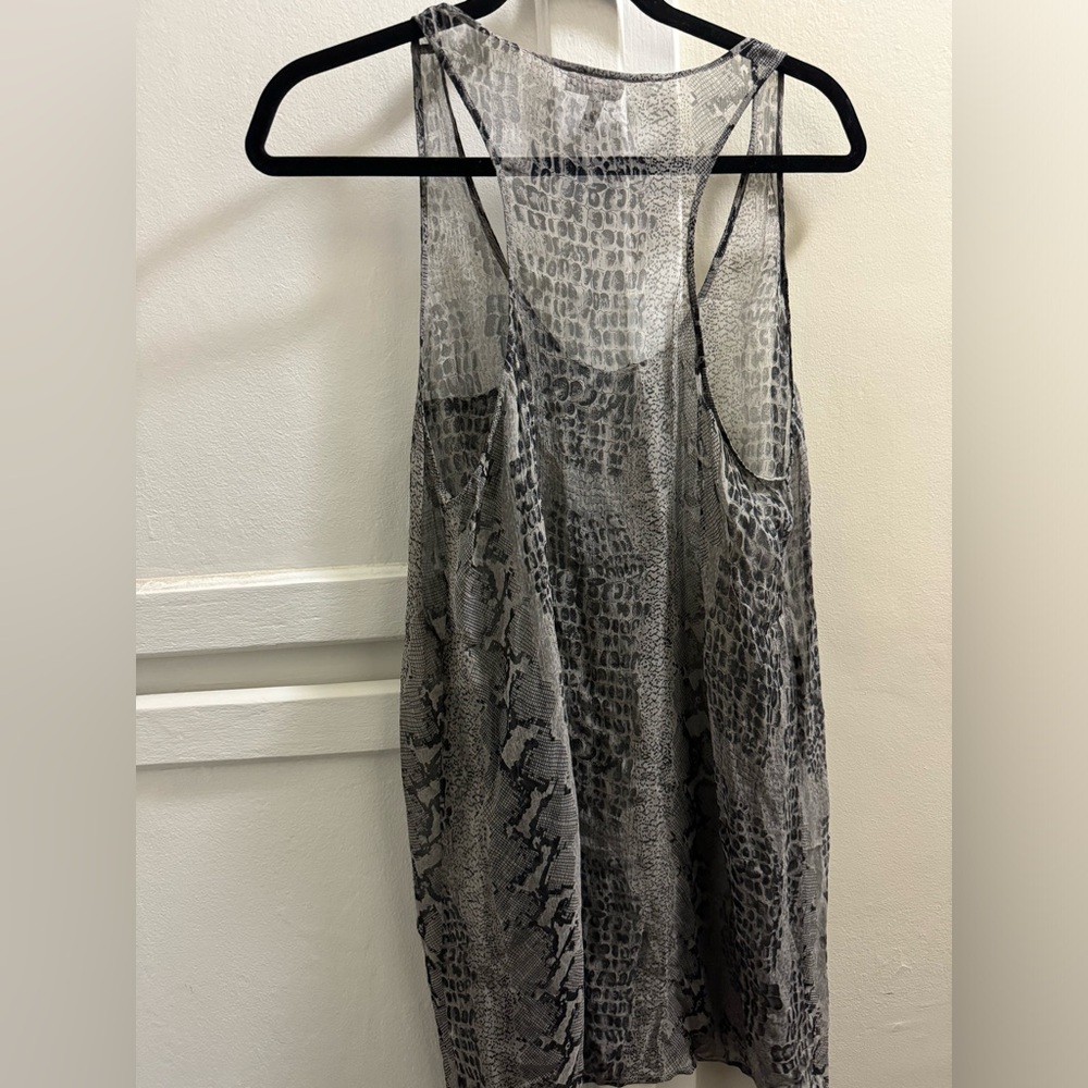 Joie Sheer Snakeskin Top